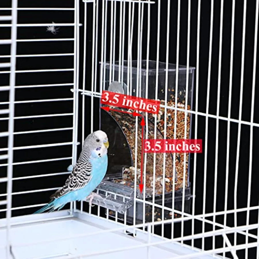 Transparent Bird Feeder And Water Dispenser For Budgie Cage
