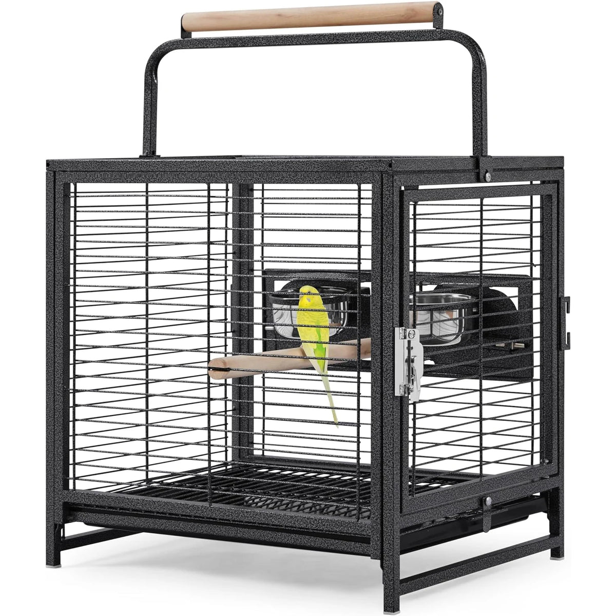 HiMISS Portable Bird Cage With Removable Tray And Perch