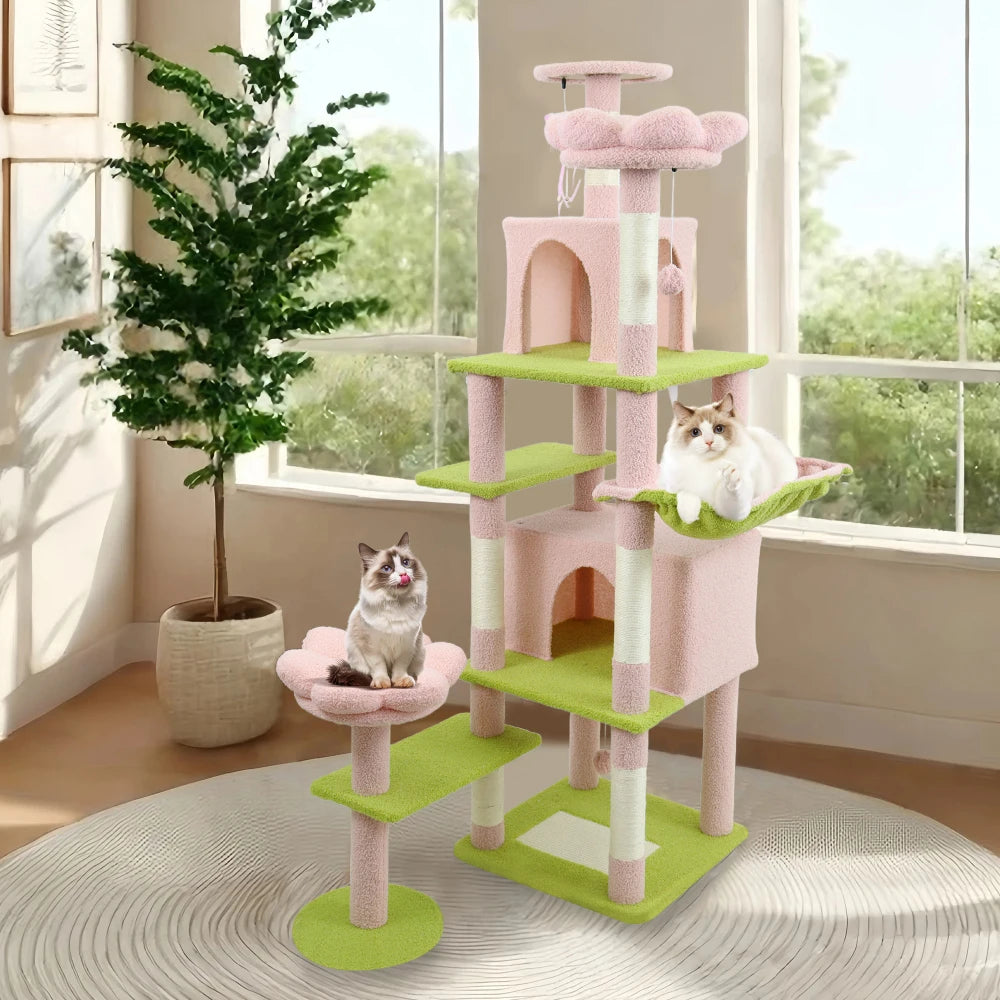 Premium Multi Level Cat Tree With Condo And Hammock