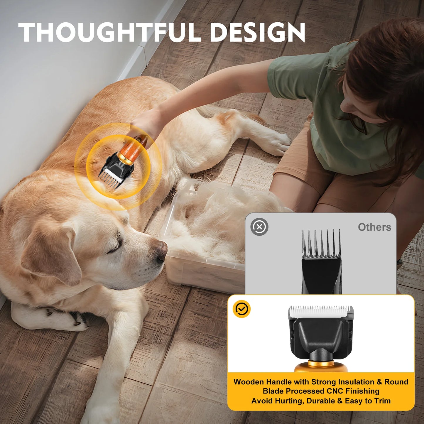 Bymaocar Professional Electric Pet Grooming Clipper For Animals