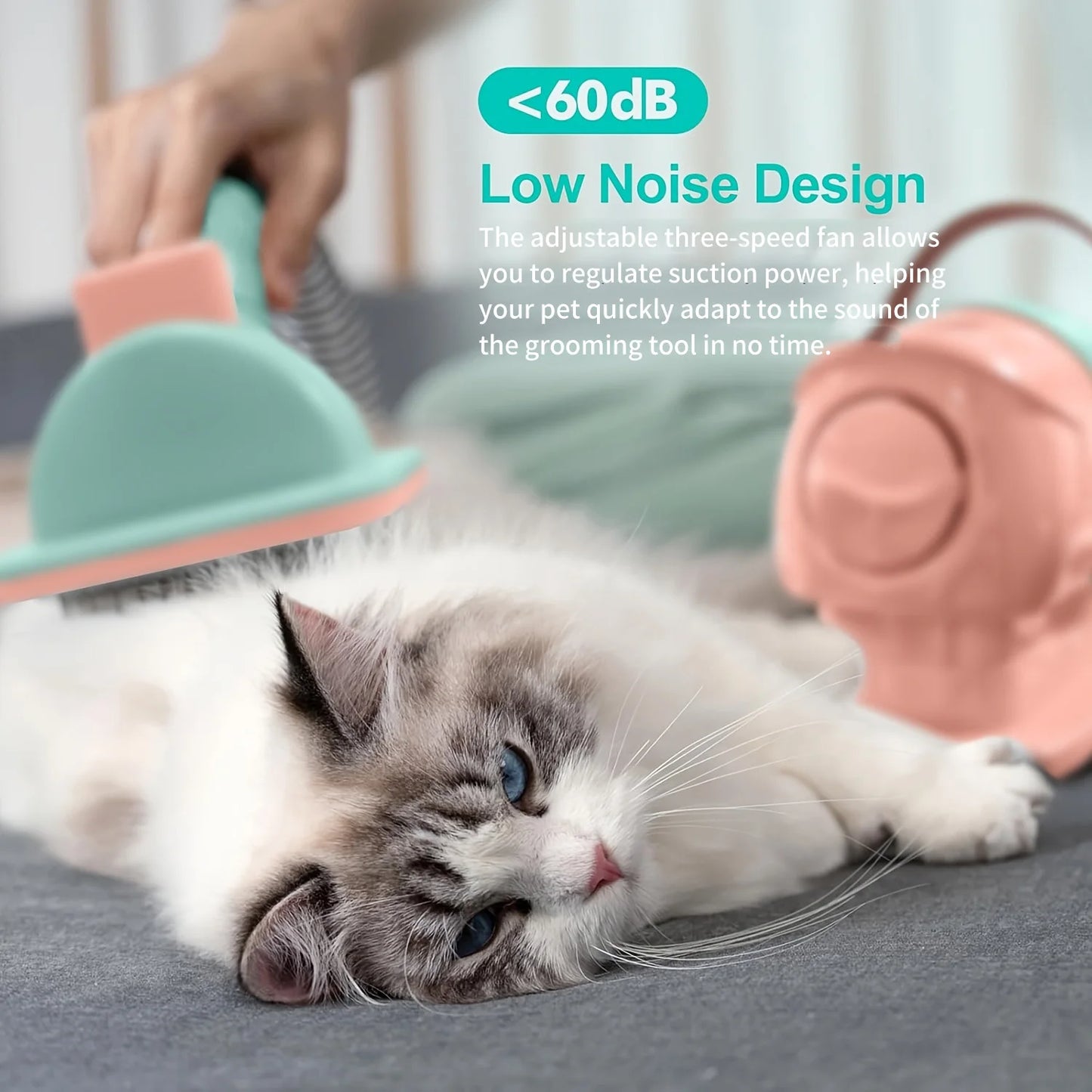 Pet Grooming Vacuum Kit With Hair Removal Clippers For Dogs