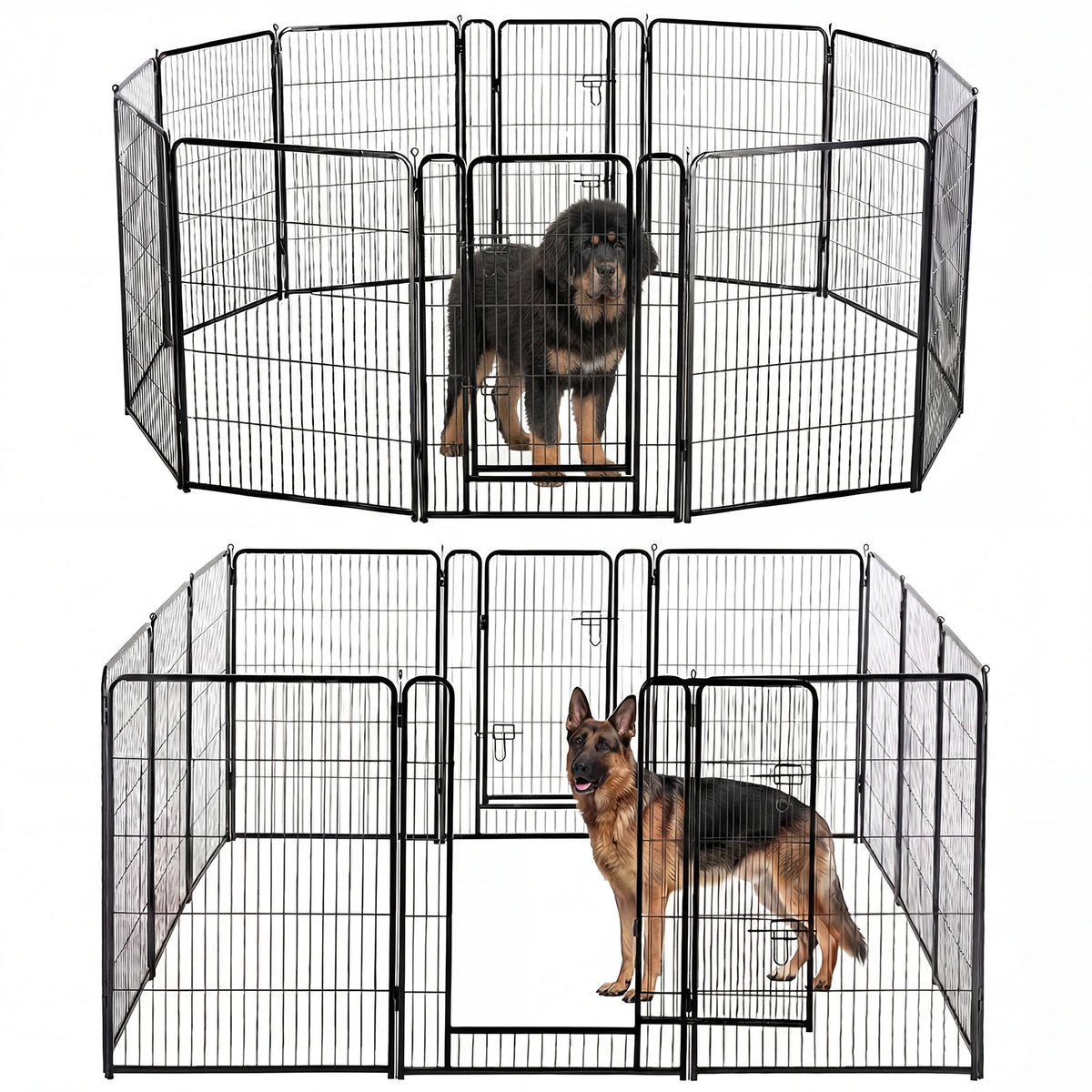 JHK Metal Dog Playpen Exercise Fence For Pets And Outdoors