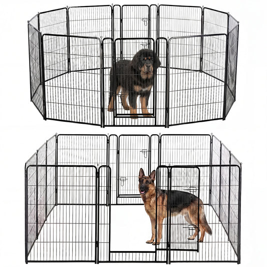 JHK Metal Dog Playpen Exercise Fence For Pets And Outdoors