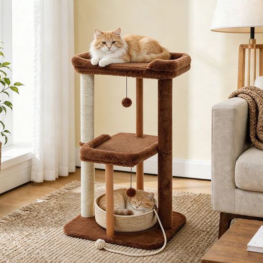 PAWZ Road Sturdy Multi Tier Cat Tree With Sisal Posts