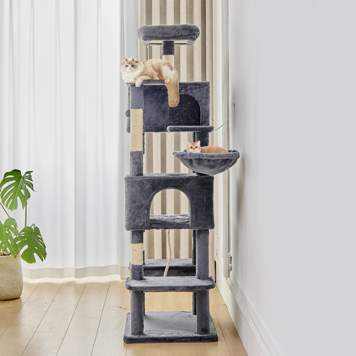 JHK Multi Level Cat Tree Tower With Sisal Scratching Condo
