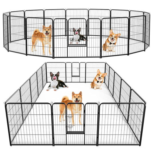 JHK Sturdy Folding Metal Dog Playpen For Outdoor And Indoor Use