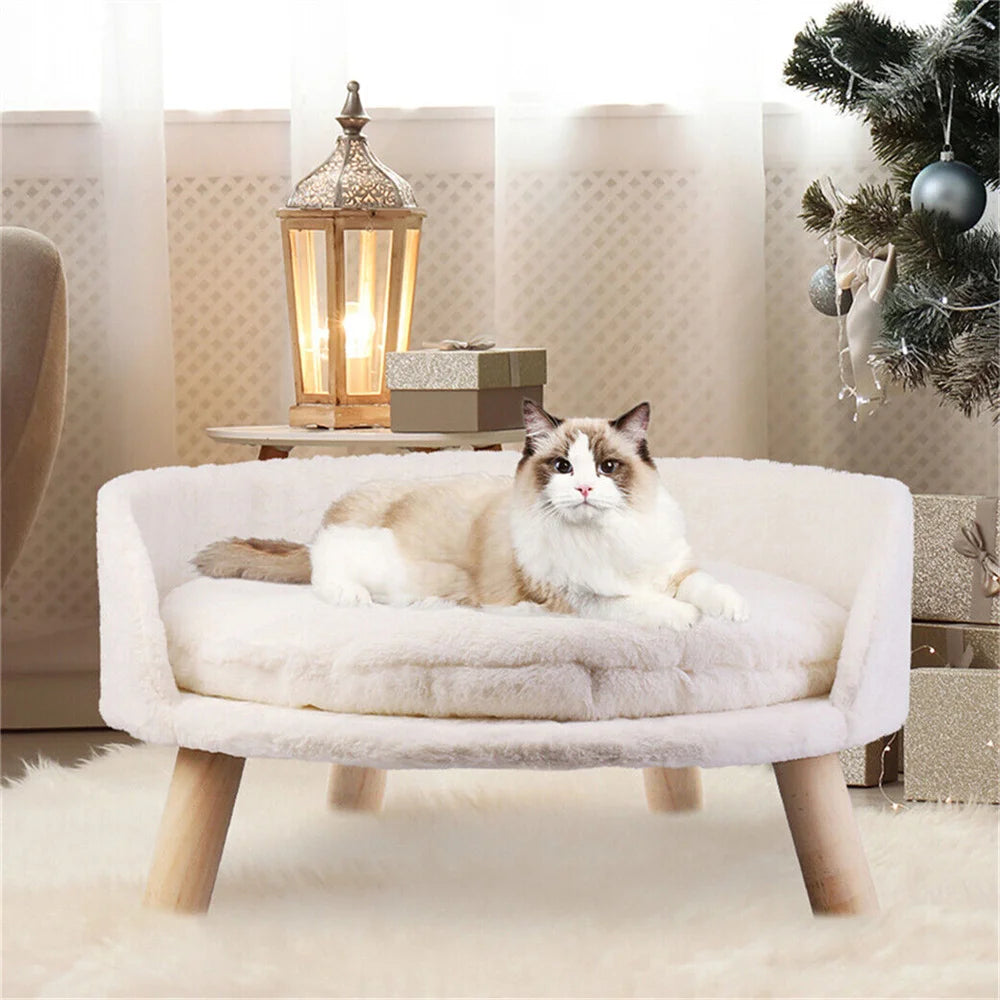 Borwart Elevated Dog Cat Sofa Bed With Removable Waterproof Cushion
