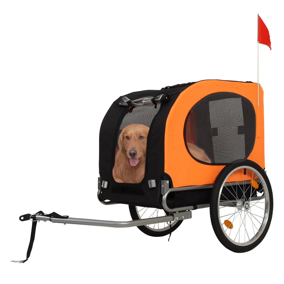 Foldable Dog Bike Trailer With Waterproof Cover And Windows
