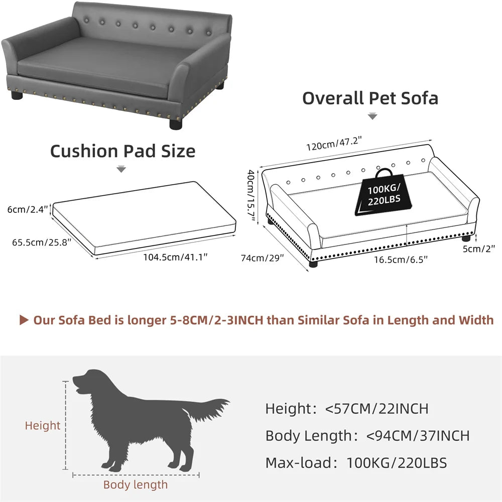 Borwart Heavy Duty Raised Pet Sofa With Comfortable Pad