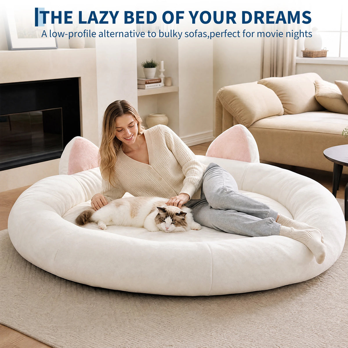 Premium Round Memory Foam Orthopedic Dog Bed With Bolster