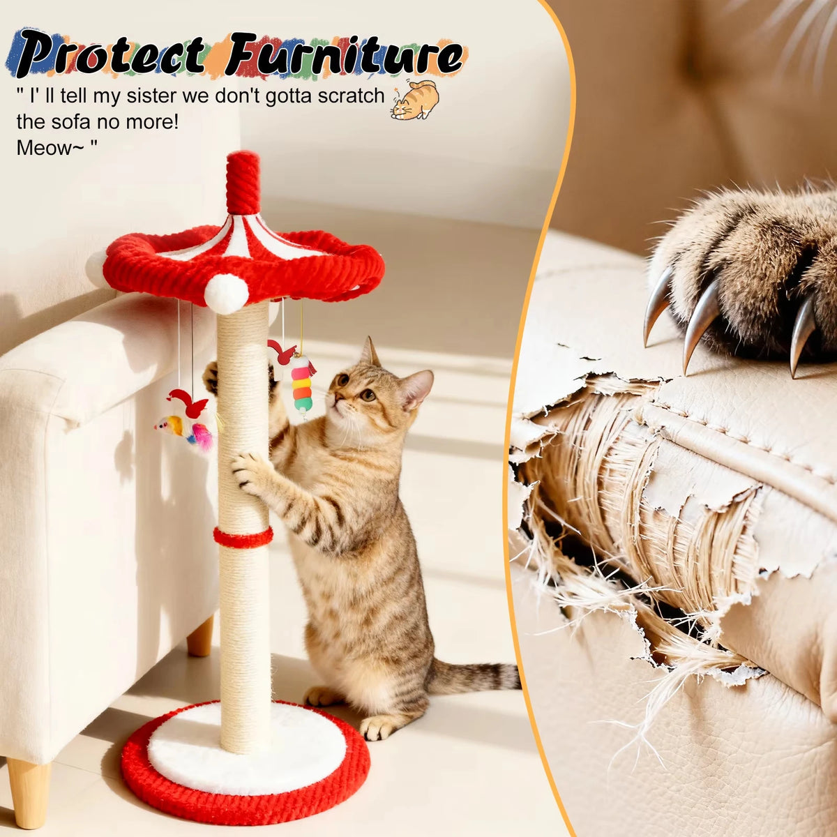 CWV Carousel Cat Tree With Rotating Top And Interactive Toys