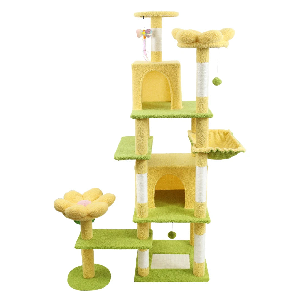 Premium Multi Level Cat Tree With Condo And Hammock