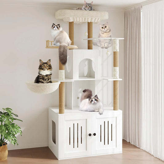 Studyset Multi Level Cat Tree With Hidden Litter Box