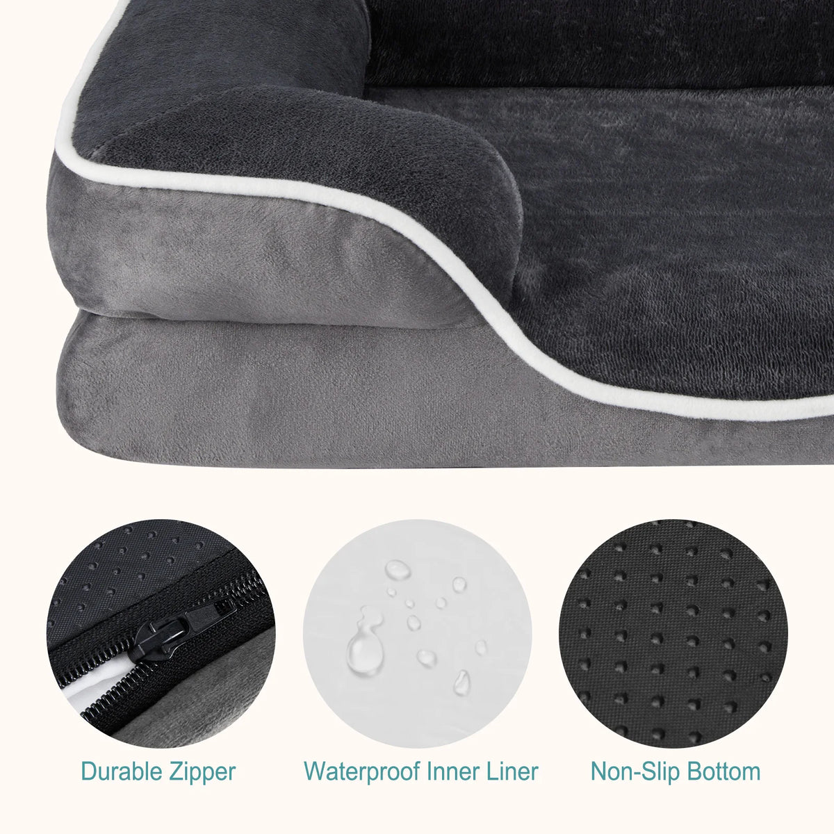 MCQ Orthopedic Memory Foam Dog Bed With Waterproof Cover